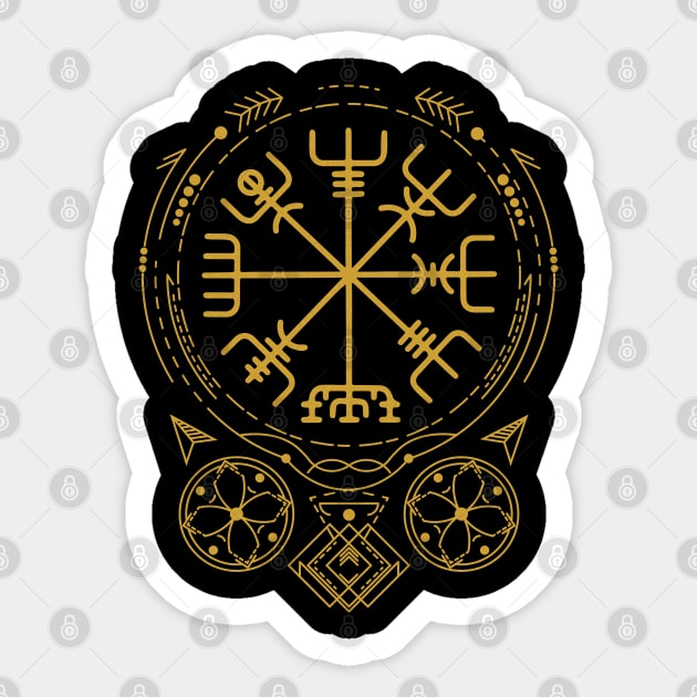 Vegvisir - The Viking Compass | Norse Pagan Symbol Sticker by CelestialStudio